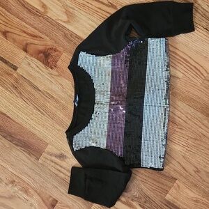Express Sequin Sweatshirt Sz M